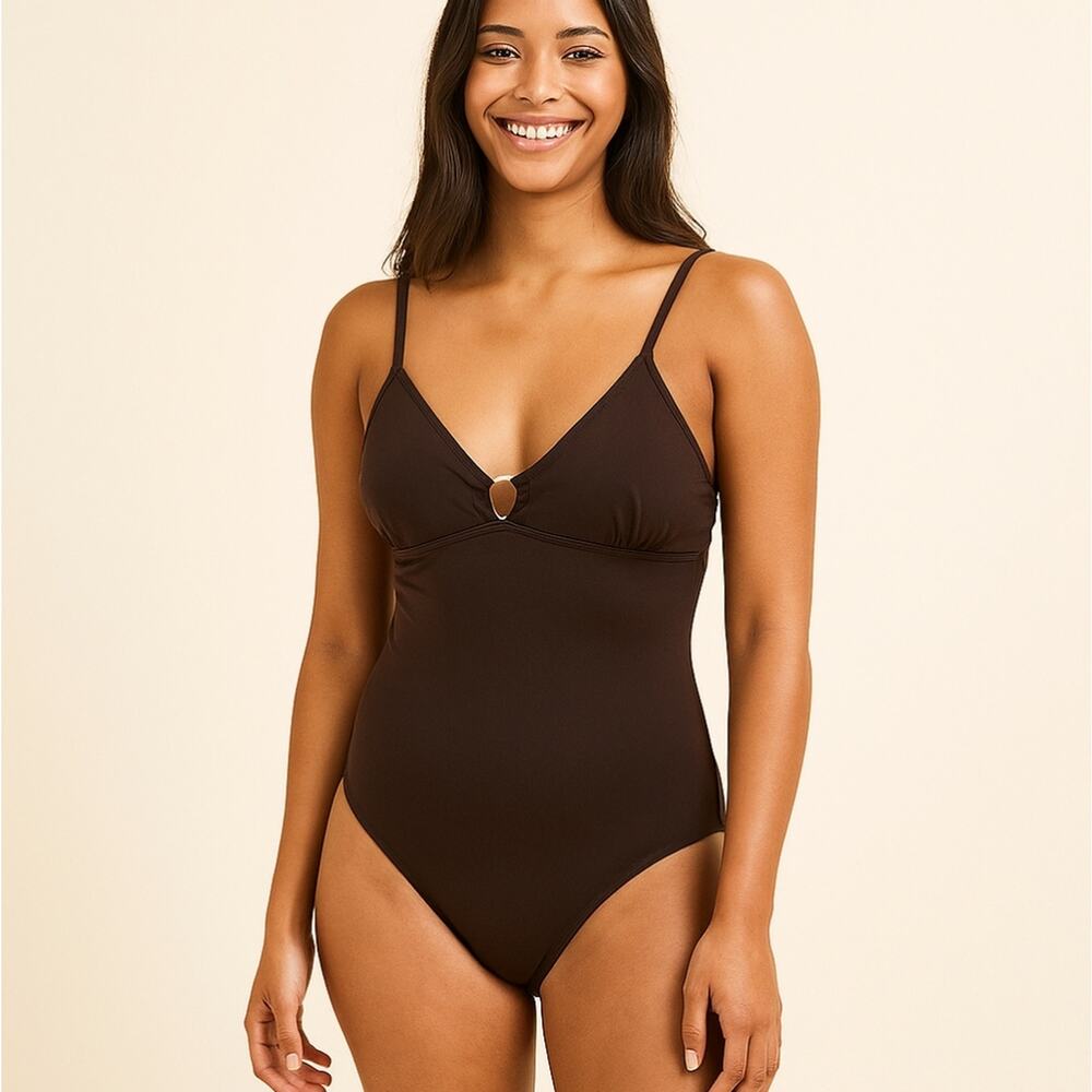 Speedo Dark Brown Swimsuit Womens Size 14 Swimwear Pool‎ Beach Summer One-Piece